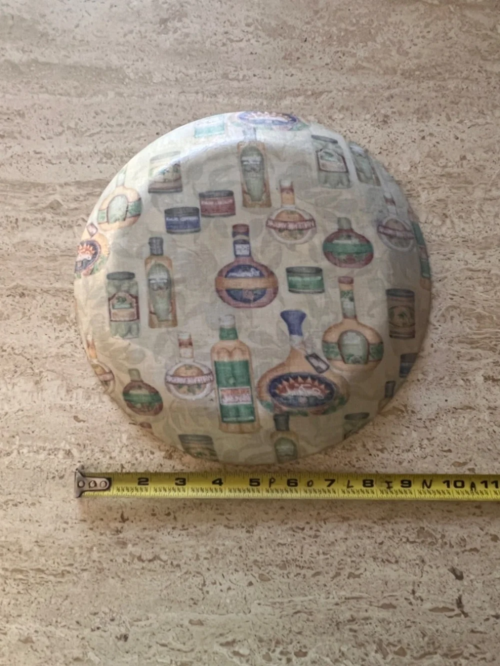 Vintage ISCO Cocktail Tray: Mid-Century Barware plate with vinegar bottles